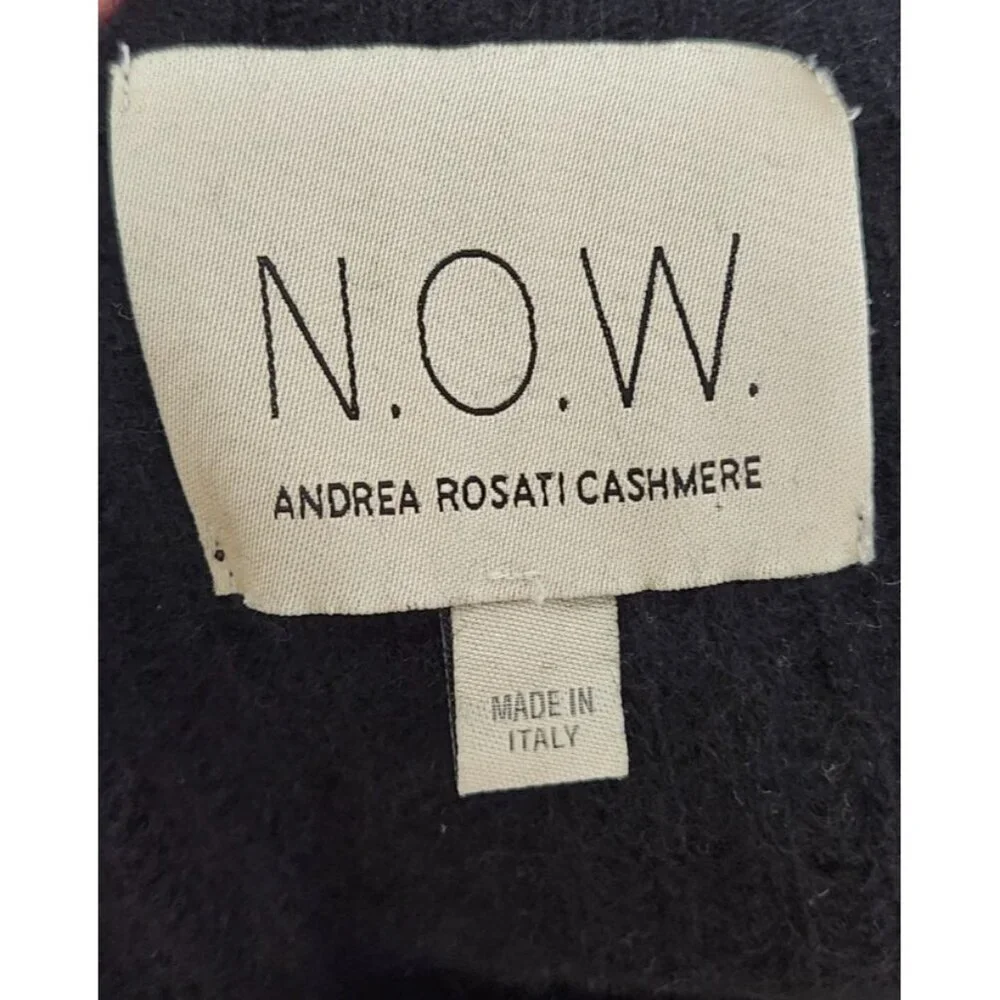 N.O.W. Andrea Rosati Cashmere Sweater Women Black Ribbed Knit Italy Oversized M
